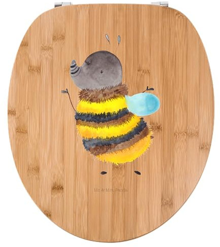 Mr. & Mrs. Panda Motiv WC Sitz Hummel flauschig - Geschenk, Tiermotive, Blume, Klobrille, Toilette, Biene, Gute Laune, Toilettendeckel, Tiere,