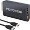 AUTOUTLET Convertitore da PS2 a HDMI, con jack audio da 3,5 mm e cavo HDMI 1.5m per Monitor PS2 HDTV HDMI