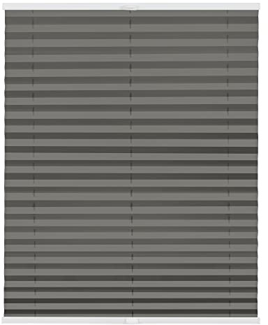 Lichtblick Plissee Klemmfix nach Maß, ohne Bohren, verspannt, Hitzeschutz, Blickdicht, Made in Germany, Thermoplissee - Grau 45 cm x 100 cm (B x L)