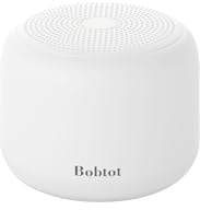 Bobtot Tragbarer Bluetooth-Lautsprecher, kabelloser wasserdichter Lautsprecher mit lautem Stereo-Sound, 15 Stunden Spielzeit, wiederaufladbarer Akku, integriertes Mikrofon mit Gurt (Weiß)