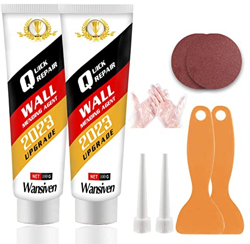 Wansiven Wandreparaturcreme, Fertig Spachtelmasse Weiß Wand, Effektiv Ausbessern von Bohrlöchern und Füllen von Rissen, Löchern, Graffiti (2pack)