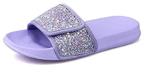 ydscsci Ciabatte da Spiaggia e Piscina Bambina Sandali da Doccia Ragazze Pantofole da Bagno Donna Infradito Antiscivolo Suola Spessa Paillettes Glitterate