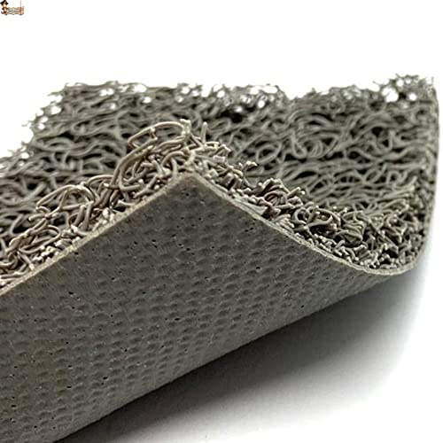 BricoLoco.com Felpudo Entrada casa, terraza. Goma Rizo Exterior o Interior. por Metros o Rollo. Ancho 1,20 MTS. Espesor 10 mm. con Base. Alfombra Vinilo rizos. (0,5 Metros, Gris)