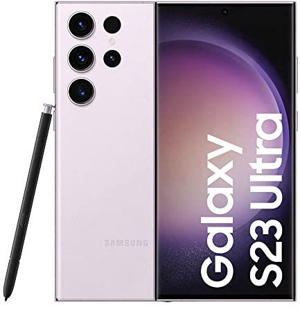 Samsung Galaxy S23 Ultra 5G Dual SIM Android Mobile Phone, 512GB, SIM Free Smartphone, Lavender (Renewed)