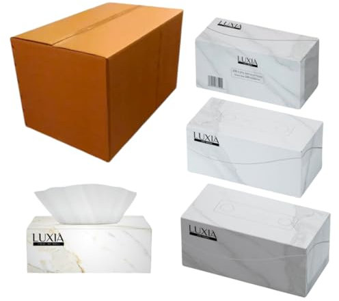 Luxia 2ply Luxury Facial Tissues 24 Packs x 200 Tissues Per Box - Soft Bulk Buy 2-ply for Everyday Use - Soft, Strong and Absorbent Fragrance-Free (4800 Tissues)