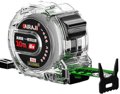 10M Self-Lock Steel Tape Measure - Retractable Steel Precision Measuring Tape, Metal Measuring Tape Measure, Stainless Steel Retractable (25MM Width/Unit: CM)