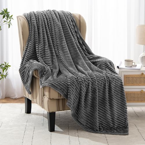 MIULEE Kuscheldecke Fleecedecke Flanell Decke Dunkelgrau 1er 150x200cm | Einfarbig Wohndecken Couchdecke Flauschig Überwurf Mikrofaser Tagesdecke Sofadecke Blanket Für Bett Sofa Schlafzimmer