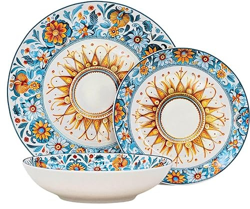 NAMAI - Servizio Piatti 6 Persone, 18 Pezzi, Porcellana Resistente, Adatti in Lavastoviglie e Microonde, Set Piatti 18 Pezzi, Idea Regalo