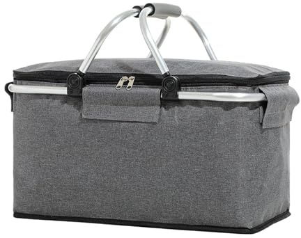 Aizuoni Lunch-Kühltasche, Thermo-Kühltasche Mit Großem Fassungsvermögen,Auslaufsichere Einkaufstasche Mit Griff, Korb Mit Deckel Für Grillen, Camping, Einkaufen, Reisen