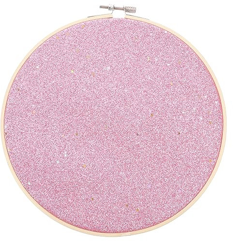 Garneck Runder Broschen-pin-banner Zur Schmuckpräsentation Wandhänger Für Sammler Mit Glitzer-design Rosa Kunstleder Für Partys Kreativen Diy-gestaltung