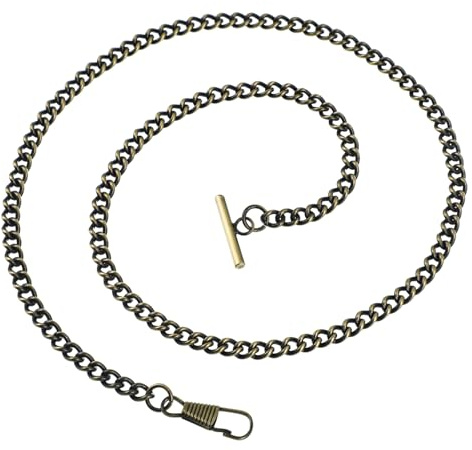 Holibanna Elegante Uhrkette für Taschenuhr aus Metall in Bronze mit 65cm Länge Vintage Stil und Praktischem Uhrhalter für Damen und Herren im Retro Look
