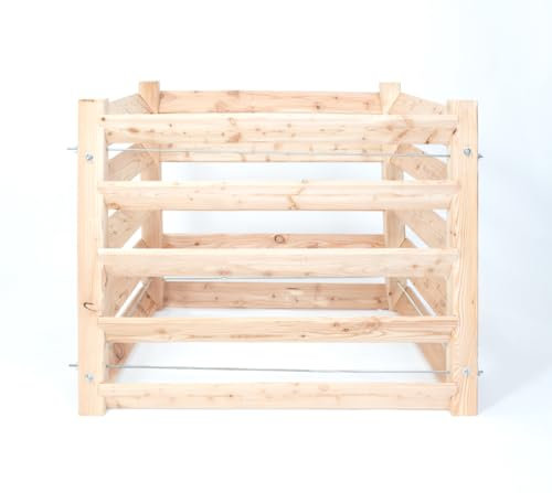 Westmann Konni S Composteur en bois de mélèze certifié FSC Bois robuste et à faible entretien Naturel 85 x 85 x 80 cm