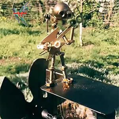 Handmade Metal Rock Band Wind Spinner - Guitar Windmill Garden Decoration for Outdoor Yard Patio - Music Lovers Sculpture Ornament