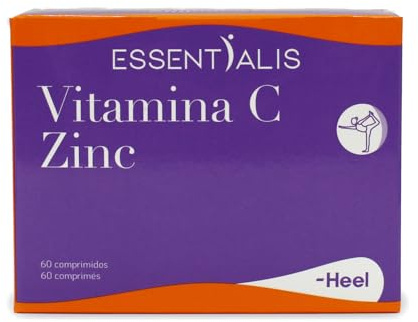 Essentialis Vitamine C et zinc - complément alimentaire pour le système immunitaire, 60 comprimés vegan, sans additifs artificiels, enfants 500 mg, adultes 500–1000 mg