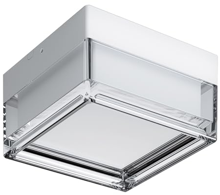 LVL Bathroom Light Waterproof IP65, 9W 13cm Small Square Modern Flush LED Ceiling Light CCT Indoor/Outdoor Wall Lights for Living Room, Balcony, Terrace and Bathroom Lighting (White, 13cm-Square)