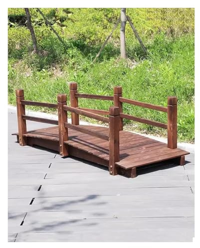 CSYQPDMBDL Holzbrücke mit Geländer, Gartenbrücke aus Holz, Holz-Gartenbrücke mit Handlauf, dekorative Teichbrücken for Außenwege