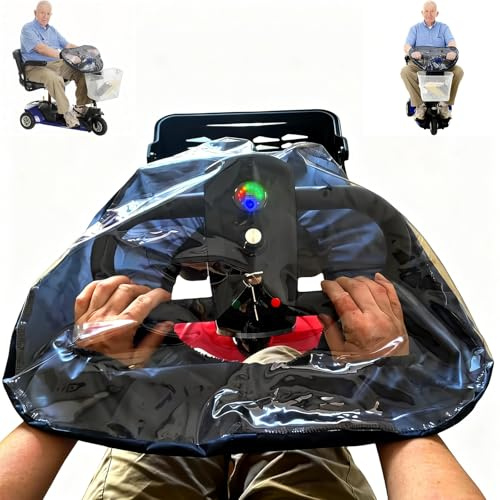 MaciRept Universal Mobility Scooter Control Panel Cover with Elastic Cuffs– Heavy Duty Clear PVC Rain Shield for Outdoor Travel & Emergency (48x38x22cm)