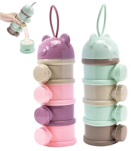 2-teiliger Babynahrungsspender, 4-lagiger Babynahrungsbehälter, stapelbarer Milchpulverspender, BPA-freier, auslaufsicherer Reisebehälter für unterwegs.