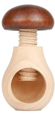 Cascanueces de madera multifuncional con diseño de setas, pelador de nueces para cocina familiar, utensilio de cocina de madera esencial