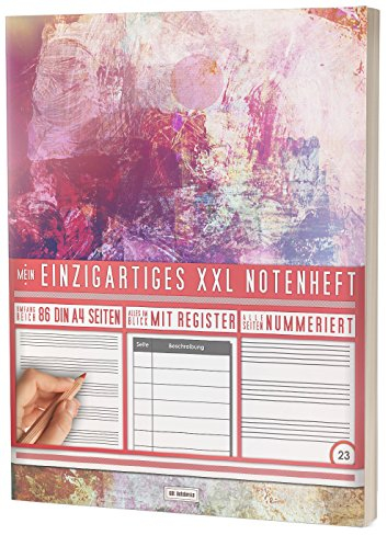 Mein Notenheft / 86 Seiten, 44 Blätter, 12 Systeme / Mit Register und Seitenzahlen / PR301 „Grunge“ / DIN A4 Softcover