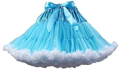 PhilaeEC Damen Petticoat Tüllrock Kurz Tutu Ballett Ballkleid Unterrock Underskirt Crinoline, Frauen Plissee Party Kostüm Skirt, Länge 40cm, Taille 55-95cm