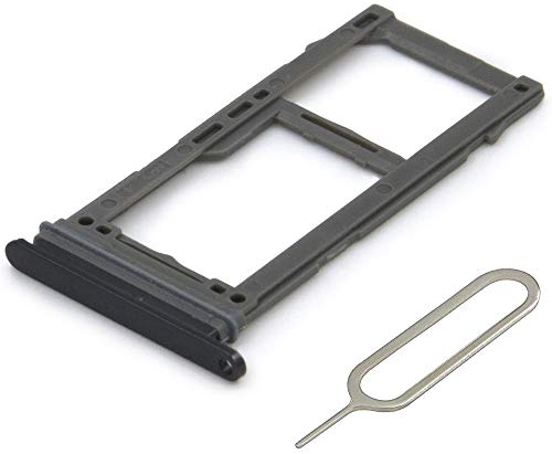 MMOBIEL Replacement Dual SIM Card Tray Compatible with Samsung Galaxy S8 / S8 Plus 2017 - Incl. Rubber Seal and SIM Pin - SIM Card Holder - Black