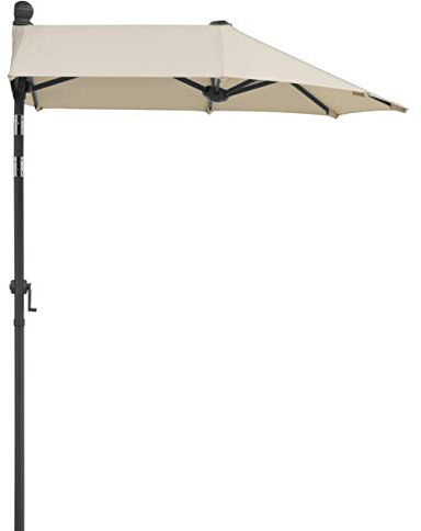 Schneider Sonnenschirm Salerno mezza, natur, 150x150 cm rechteckig, Gestell Stahl, Bespannung Polyester, 5.94 kg