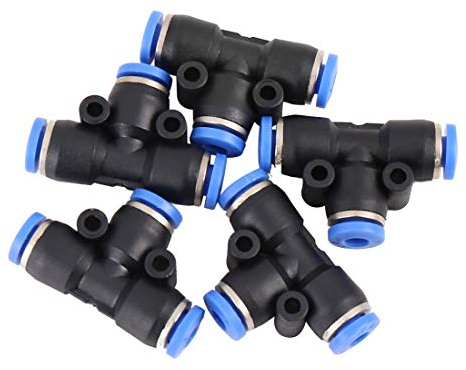 X AUTOHAUX 5Stk. Auto 4mm Kraftstoff Luft Rohrverbinder Schlauchfitting Adapter 3 Wege