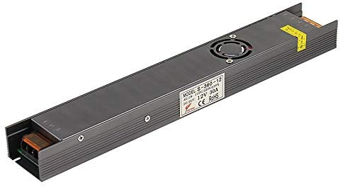 JINGLIANG GOODAO SL-360-12 LED de conmutación Regulado Fuente de alimentación DC12V 30A con ventilador Tamaño: 330 x 49 x 29 mm (Color : Color2)