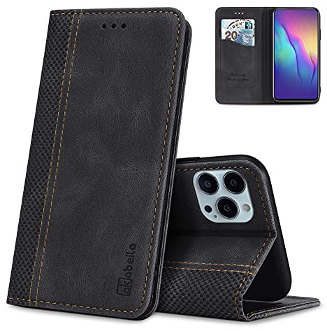 AKABEILA Hülle Kompatibel mit iPhone 13 Pro, Premium PU Leather Flip Folio Wallet Book Case Hülle Cover with Magnetic Closure Stand Card Slot