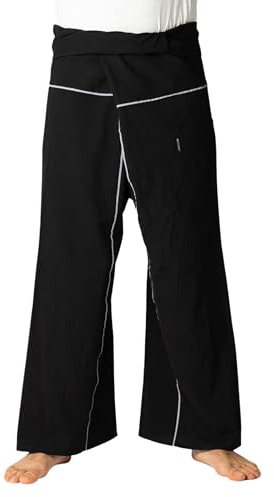 PANASIAM Fisherman Pants Stripe-Design, Black, XL
