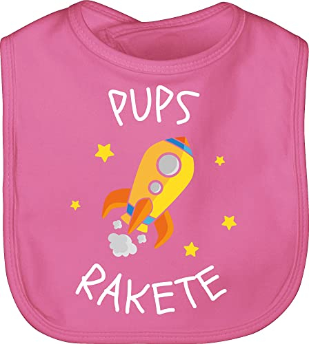 Shirtracer Baby Lätzchen - Sprüche - Pupsrakete weiß - Unisize - Pink - lustige babysachen spruch rakete schlabberlatz babykleidung mit süßen sprüchen spruche kinderlatz geschenke zur geburt