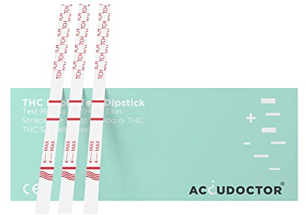 10 Test THC Urina Accudoctor 25 ng/ml – Test Antidroga Rapido per Cannabis, Marijuana e Hashish nell’urina – Drug Test THC Rilevazione fino a 3–7 Giorni – Analisi Tossicologica Istruzioni in 5 Lingue
