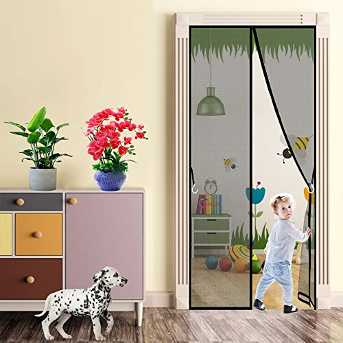 Klemm-Lamellenvorhang Fliegengitter Insektenschutzvorhang, 120x260cm ohne Bohren Für Die Balkontür, Wohnzimmer, Kellertür und Terrassentür, Anthrazit, 663 Größe