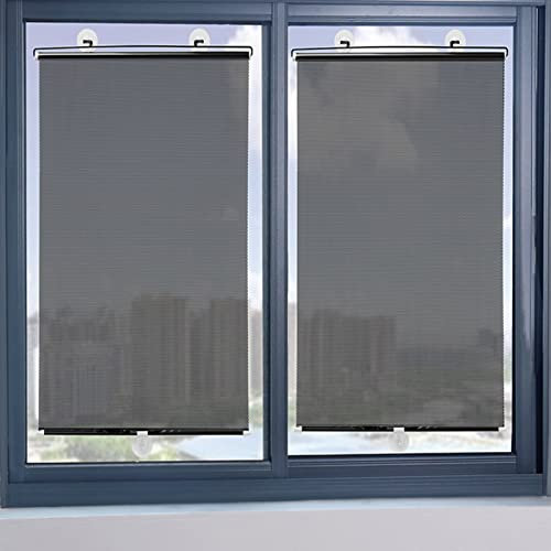 XUNFAKE PVC, Temporales PortáTil Cortinilla, con ventosas, Persiana, Cortina Opaca para, Retráctil Negro, BalcóN Persianas,Jardin Protector, Temporales PortáTil,Privacidad (50x125cm/19.68x49.21in)