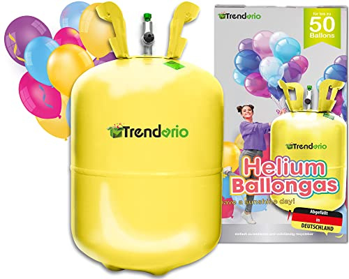 Helium Gasflasche für 50 Ballons | Heliumflasche Gasfüllung Folienballons Luftballons | Party Hochzeit (1 x Ballongas 50)