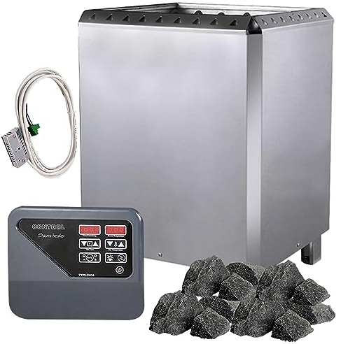vanvilla Saunaofen Saunaofen 15kw mit externer Steuerung 380V Sauna inkl. Saunasteine für Aufguss Sauna Ofen Heizung Edelstahl Finnische Sauna Fasssauna Gartensauna