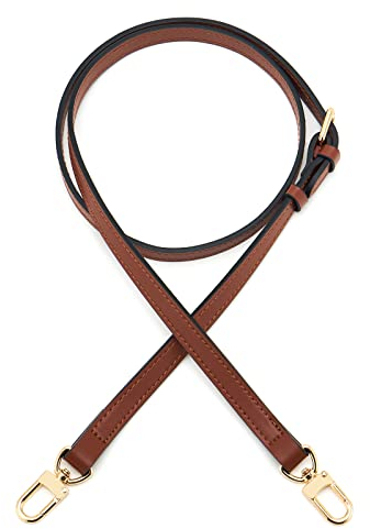 ZOUIQSS Ledertaschenriemen, verstellbarer Ersatz-Kreuzbandriemen, Schulterriemen für kleine Taschen Speedy Favorite MM Nano Pochette Metis mit goldener Hardware(brauner Riemen, Breite 1,5 cm)