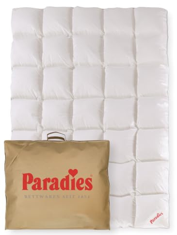 PARADIES Premium Daunendecke 155x220 cm, Safina 100 Ganzjahresdecke 155x220 | 100% Gänsedaunen, höchster Komfort & Leichtigkeit, Füllgewicht: 770g, Premium Bettdecke 155x220 Daunen, Made in Germany