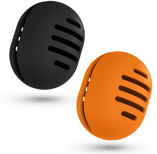 Fauxomor Make-up-Schwammhalter,2 Stück Atmungsaktiv Silikon Beauty Makeup Blender Sponge Reisetasche für Alle Größen von Make-up-Schwamm, Bruchsicher Tragbar Kosmetik Werkzeug,Schwarz+Orange