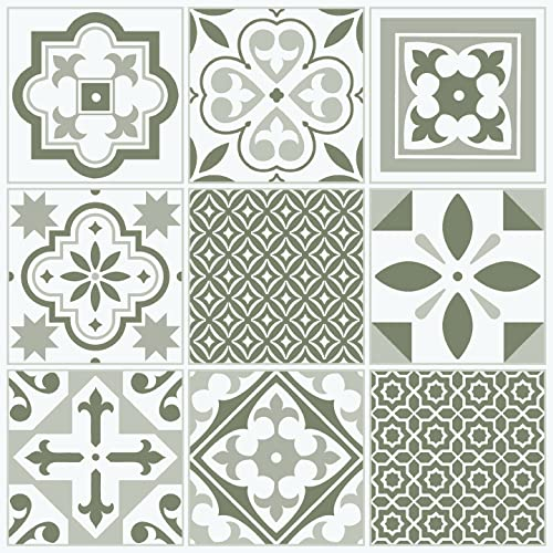 d-c-fix selbstklebende Bodenfliesen – Oriental Tiles Green (11er Pack, 30x30cm) – qualitative PVC-Klebefliesen – leicht zu reinigen & individuell anpassbar