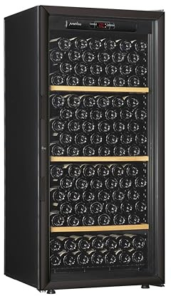 Armoire à vin de vieillissement - 182 bouteilles - Porte Vitrée Cadre Noir