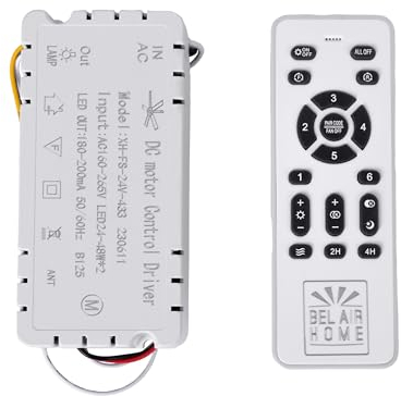 BEL AIR HOME - Kit Telecomando per Ventole Motore DC, Controller con Segnale Radio Frequenza, Funzione Dimmer - KIT RADIOFRECUENCIA DIMMER