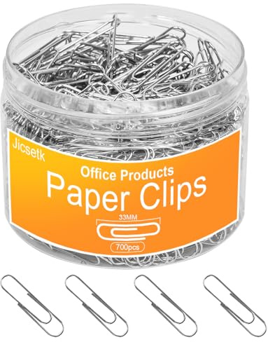 Medium Paper Clips,Paper Clip Medium Size,700 Pcs Clips Office Supplies for Paperwork Ideal for Home, School and Teacher Supplies.