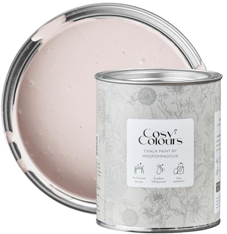 MissPompadour Kreidelack Cuddly Rose 750 ml, wasserbasiert | CosyColours, Kreidig Matt, Holzfarbe, Holzlack matt innen, Möbellack, Möbelfarbe ohne Schleifen