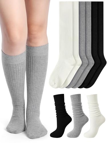 Shihanee 3 Pairs Winter Women Knee High Socks, Classic Color