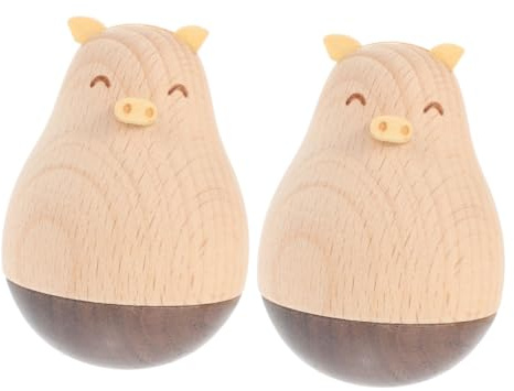 Cabilock 2stücke Wood Animal Figure Sculpture Holzfigur Als Tischdekoration Für Und Büro Perfektes Für Einweihung Und Besondere Anlässe
