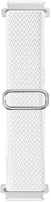 18/20/22mm Elastiskt band för Huawei GT 4 41mm46mm/klocka 4 pro Wave Nylon Ersättning för Huawei GT2/3 42mm46mm/klocka 3pro/GT3 pro,W vit,18mm