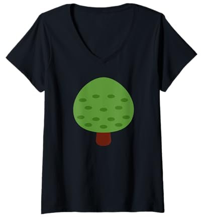 Femme Arbre à feuilles caduques T-Shirt avec Col en V