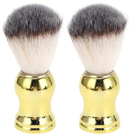 Pennello da Barba in Fibra Premium Sintetica, Impugnatura Ergonomica per Schiuma da Barba, Rasatura Confortevole e Lavabile per Capelli